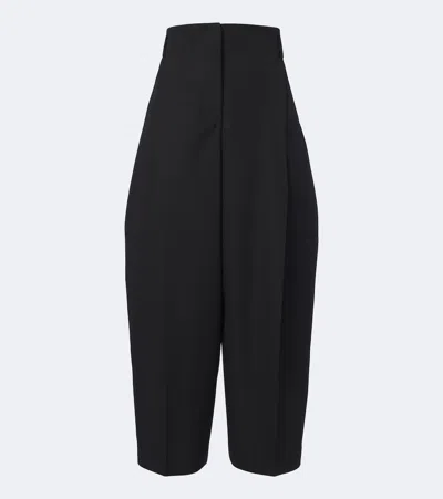Jacquemus Miami Cropped Virgin Wool Wide-leg Pants In Transparent