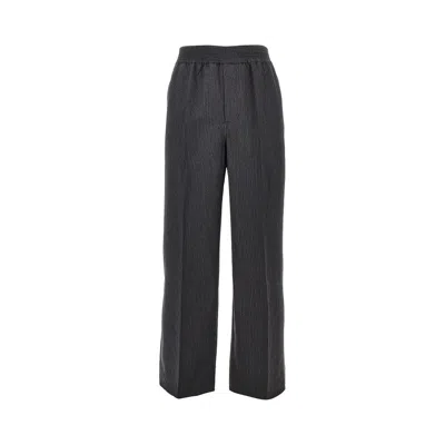 Jacquemus 'miami' Pants With Pin-striped Motif In Grey