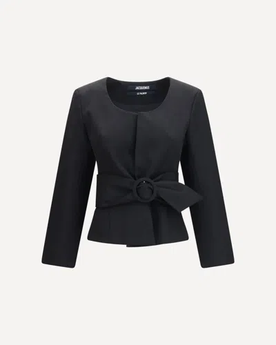 Jacquemus Miami Wool Jacket In Nero