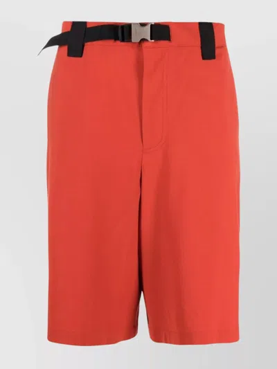 Jacquemus Mid-rise Shorts Belted Oversize Frame In Brick