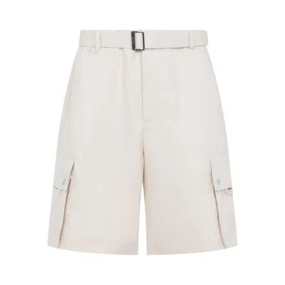 Jacquemus Mid-thigh Cargo Shorts With Belted Waist In Neutrals