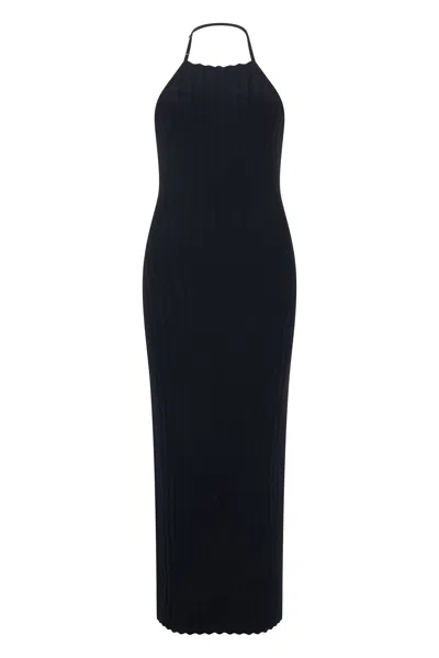 Jacquemus Midi Dress In Knit In Black
