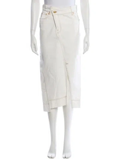 Pre-owned Jacquemus Midi Length Skirt In White
