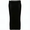 Jacquemus Midi Skirt With Fitted Silhouette And Vertical Ribbing In Black