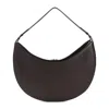 Jacquemus Midnight Brown Leather Le Calisso Rond Handbag In Black