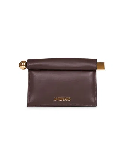 Jacquemus Midnight Brown The Small Rond Carré Clutch Bag In Multi