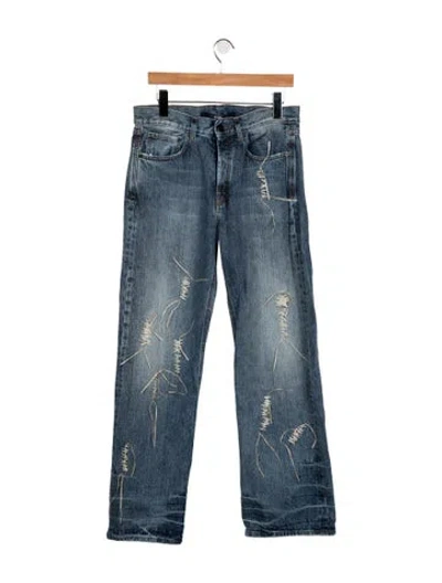 Pre-owned Jacquemus Mid-rise Straight Leg Jeans In Blue