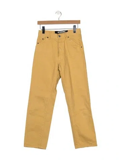 Pre-owned Jacquemus Mid-rise Straight Leg Jeans In Yellow