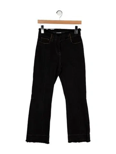 Pre-owned Jacquemus Mid-rise Wide Leg Jeans In Black