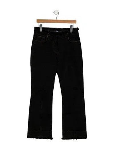 Pre-owned Jacquemus Mid-rise Wide Leg Jeans In Blue