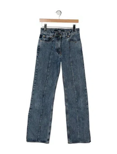 Pre-owned Jacquemus Mid-rise Wide Leg Jeans In Blue