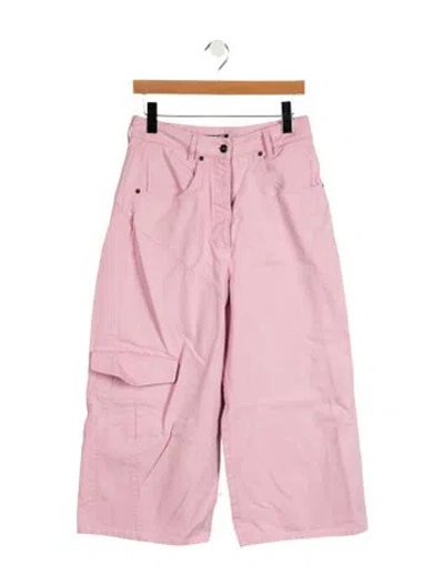 Pre-owned Jacquemus Mid-rise Wide Leg Jeans In Pink