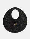 Jacquemus The Spiaggia Round Woven-raffia Bag In Black