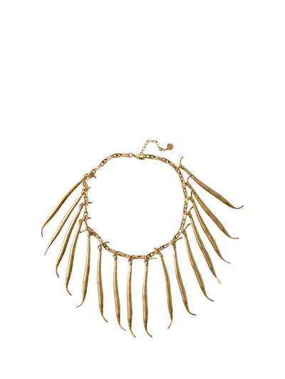 Jacquemus Mini Charm Neckpiece With Adjustable Chain In Gold