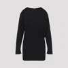 Jacquemus Black La Robe Mistral Crew Neck Dress With Long Sleeves And Open Back In Viscose Blend Women In Black