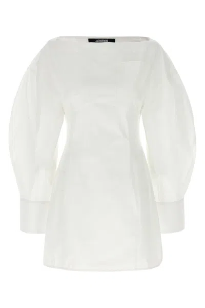 Jacquemus Mini Dress 'la Robe Chemise Casaco' In Bianco