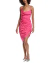 Jacquemus Saudade Asymmetric Draped Mini Dress In Pink