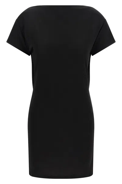 Jacquemus Mini Dress With Draped Back In Schwarz