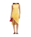 Jacquemus Peplo Sleeveless Draped High-low Dress In Yellow