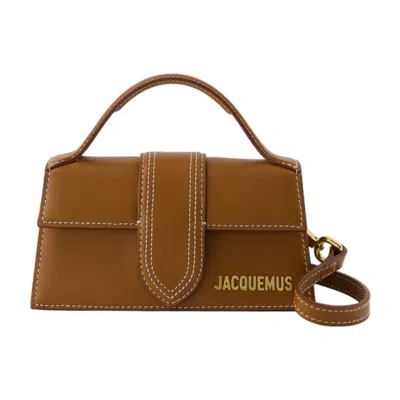 Jacquemus The Bambino Contrast-stitch Shoulder Bag In Brown