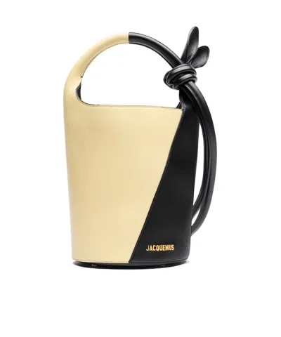 Jacquemus Mini Knot Bucket Shoulder Bag In Neutral