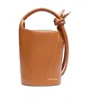 Jacquemus Mini Knotted Bucket Bag In Brown