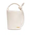 Jacquemus Logo Plaque Knot-detailed Top Handle Bag In White