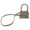 Jacquemus Mini Le Chiquito Embossed Handbag In Cream Leather In Gray