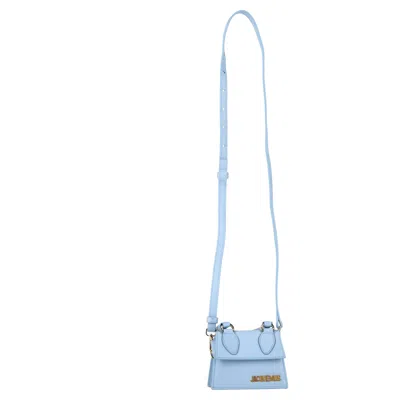 Jacquemus Mini Le Chiquito Top Handle Bag In Blue Calf Leather