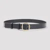 Jacquemus Salon Leather Belt Slim Adjustable Design In Black