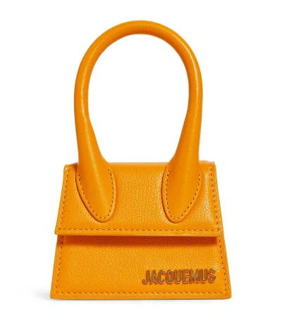 Jacquemus Mini Leather Le Chiquito Top-handle Bag In Orange