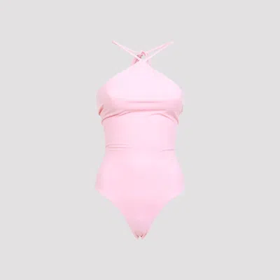 Jacquemus Mini One-piece Swimsuit In Pink & Purple