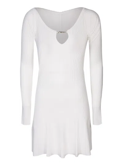 Jacquemus La Robe Ribbed Minidress In White