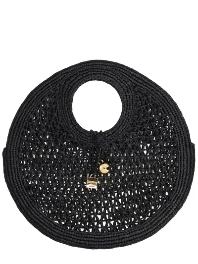 Jacquemus Mini Raffia Handbag In Black