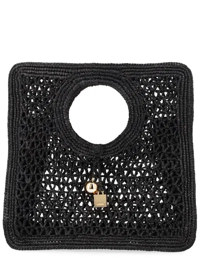 Jacquemus Mini Raffia Handbag In Black