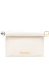 Jacquemus Mini Round Pouch With Square Design In Neutral