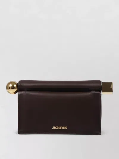 Jacquemus Mini Round Square Pouch Hardware Occasion In Brown