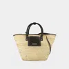 Jacquemus 'le Panier Soli' Black Handbag With Logo Lettering On The Front And All-over Interwoven Motif