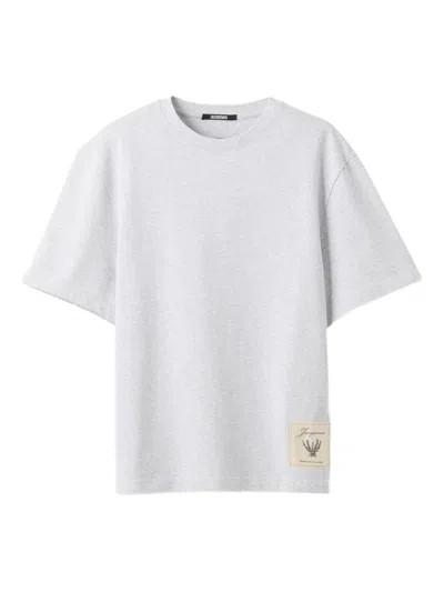 Jacquemus Grey Crew Neck T-shirt In White