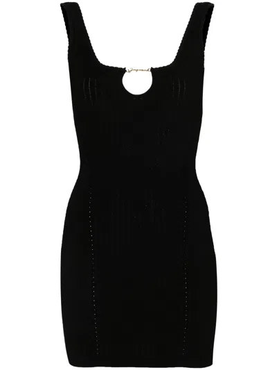 Jacquemus La Mini Robe Sierra Knitted Mini Dress In Black