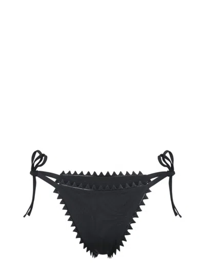 Jacquemus Mini Swim Briefs With Embroidered Edge And Side Ties In Black