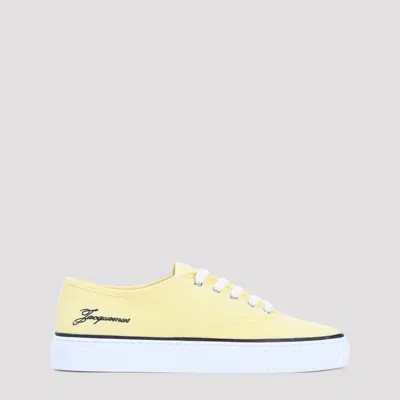 Jacquemus Les Fefe Logo-embroidered Canvas Sneakers In Yellow