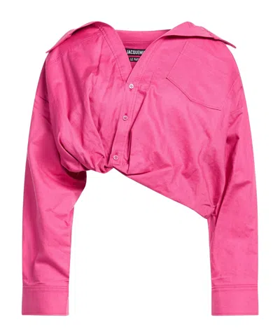 Jacquemus Minimal Solid Shirt In Pink