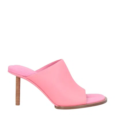 Jacquemus Minimalist Leather High Heel Sandals In Animal Print
