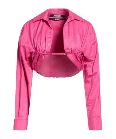 Jacquemus Minimalist Long-sleeved Shirt In Pink