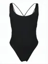 Jacquemus Minimalist One-piece Swimsuit With Crossback Straps In Black