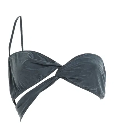 Jacquemus Minimalist One-shoulder Bikini Top In Black