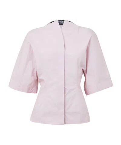 Jacquemus Minimalist Short-sleeve Shirt In Pink