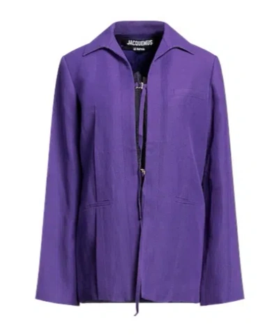 Jacquemus Minimalist Single-breasted Blazer In Purple
