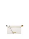 Jacquemus Minimalist White Lamb Leather Clutch In White